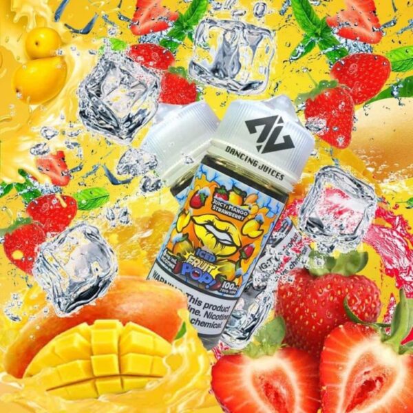 ICED FRUIT POP Strawberry Mango 100ml - Tinh Dau Vape My Chinh Hang Phone: 0971.829.269