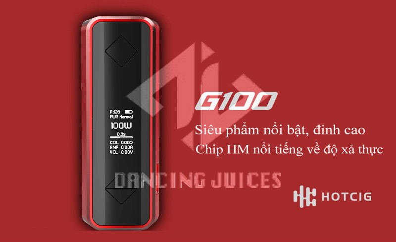 HOTCIG G100 Box Mod - Thiet Bi Vape Chinh Hang Phone: 0971.829.269