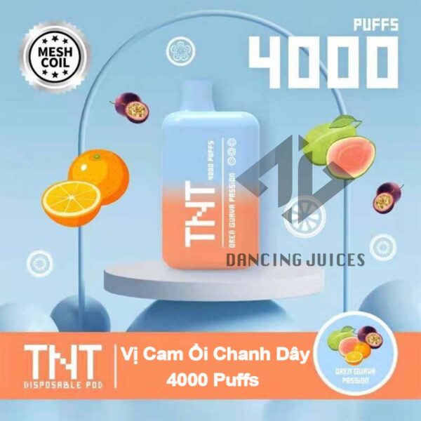 TNT Disposable 4000Puffs- Pod 1 lan dung chinh hang