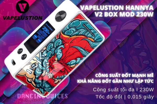 Vapelustion Hannya V2 Box Mod 223W - Thiet Bi Vape Chinh Hang Phone: 0971.829.269