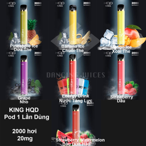 HQD King 2000 Puffs - Pod 1 Lan Dung Chinh Hang