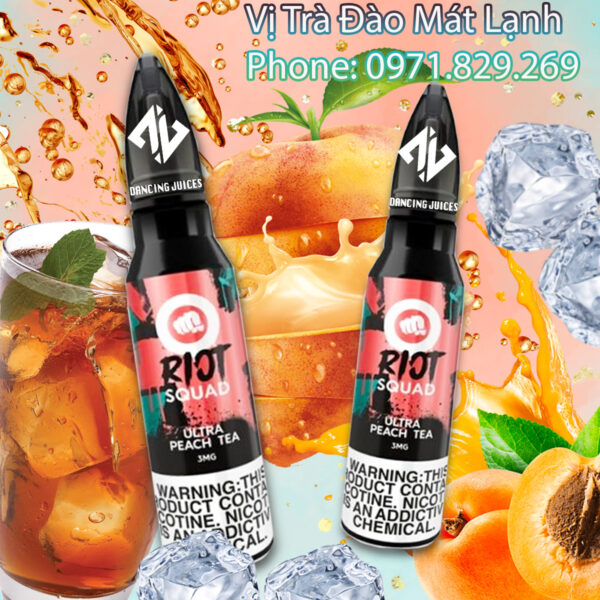 Riot Squad Ultra Peach Tea 60ml - Tinh Dau Vape Chinh Hang