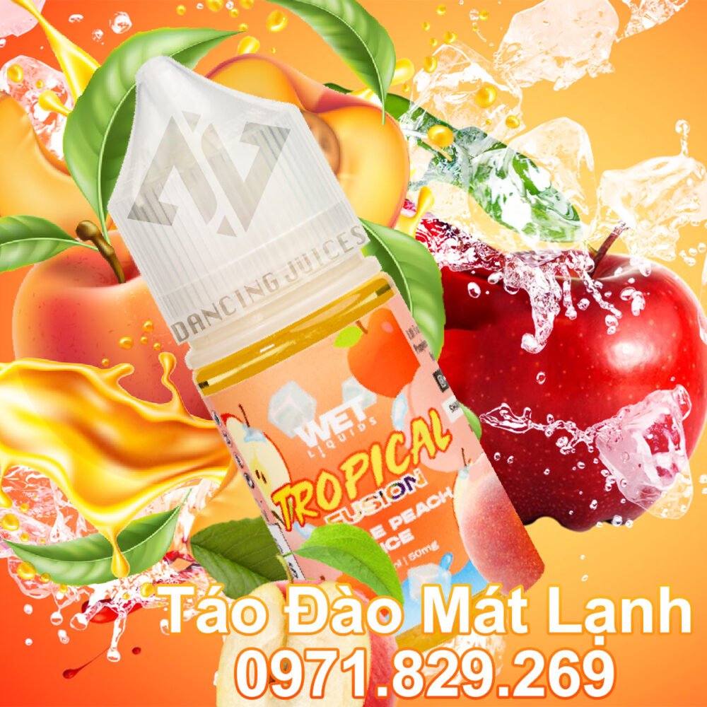 Saltnic WET TROPICAL FUSION Apple Peach Ice 30ml - Tinh Dau Saltnic My Chinh Hang Phone: 0971.829.269