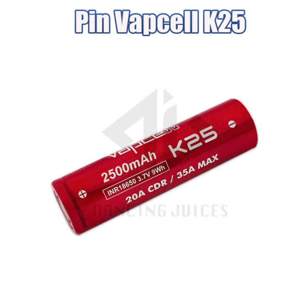 Pin Vapcell K25 - Pin Vape Chinh Hang