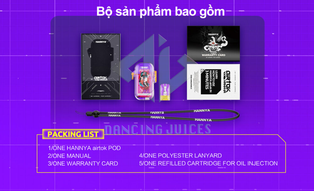 Vapelustion Hannya AirTok Pod Kit - Thiet Bi Pod System Chinh Hang Phone: 0971.829.269