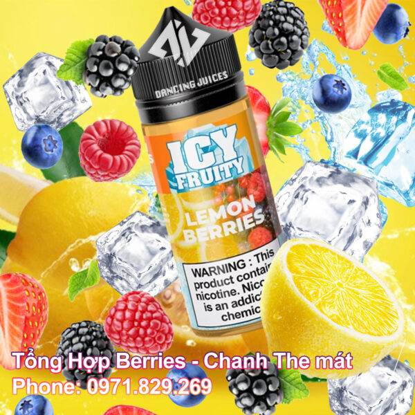 Icy Fruity Lemon Berries 100ml - Tinh Dau Vape My Chinh Hang Phone: 0971.829.269