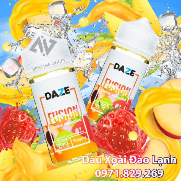 7 DAZE Fusion Strawberry Mango Nectarine 100ml Tinh Dau Phone: 0971.829.269