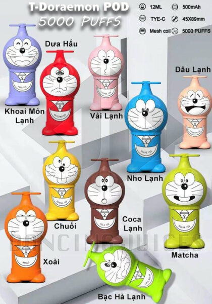 T-Doraemon Pod 5000 Puffs - Pod 1 Lan Dung Chinh Hang