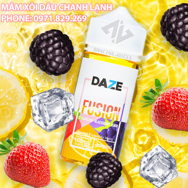 7 DAZE Fusion Iced Strawberry Blackberry Lemon 100ml - Tinh Dau Vape My Chinh Hang Phone: 0971.829.269