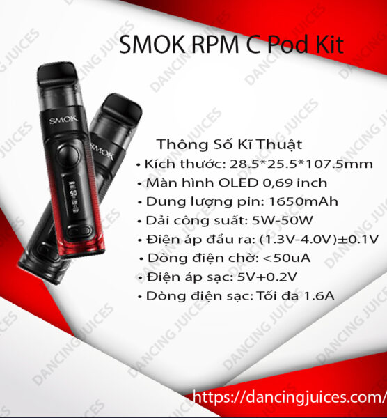 SMOK RPM C Pod Kit: Tong quan ve cac tinh nang va thong so ky thuat