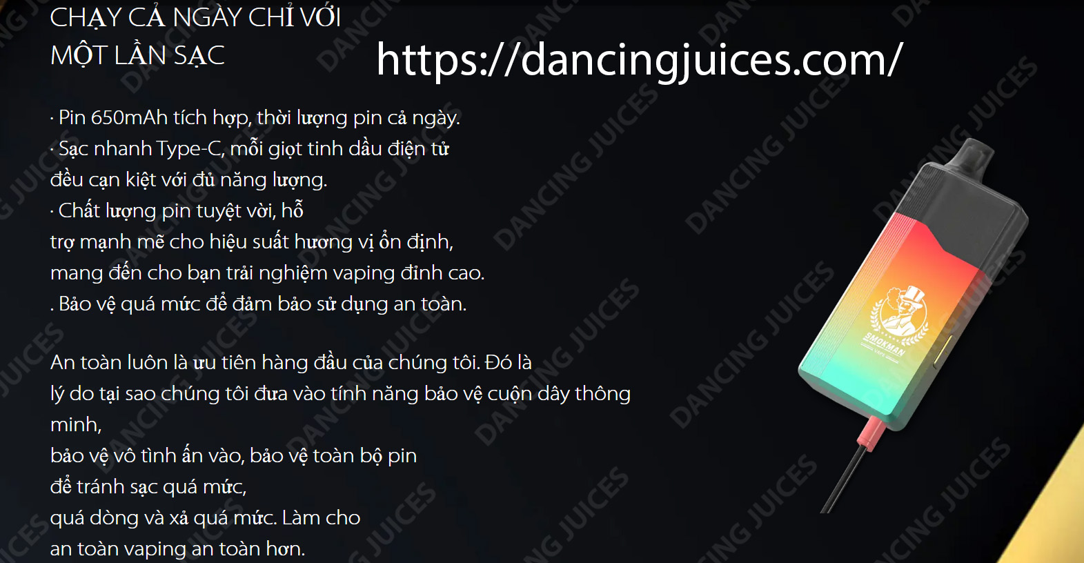 Smokman Gen 10000puffs: Su lua chon hoan hao cho vaping de dang Phone: 0971.829.269